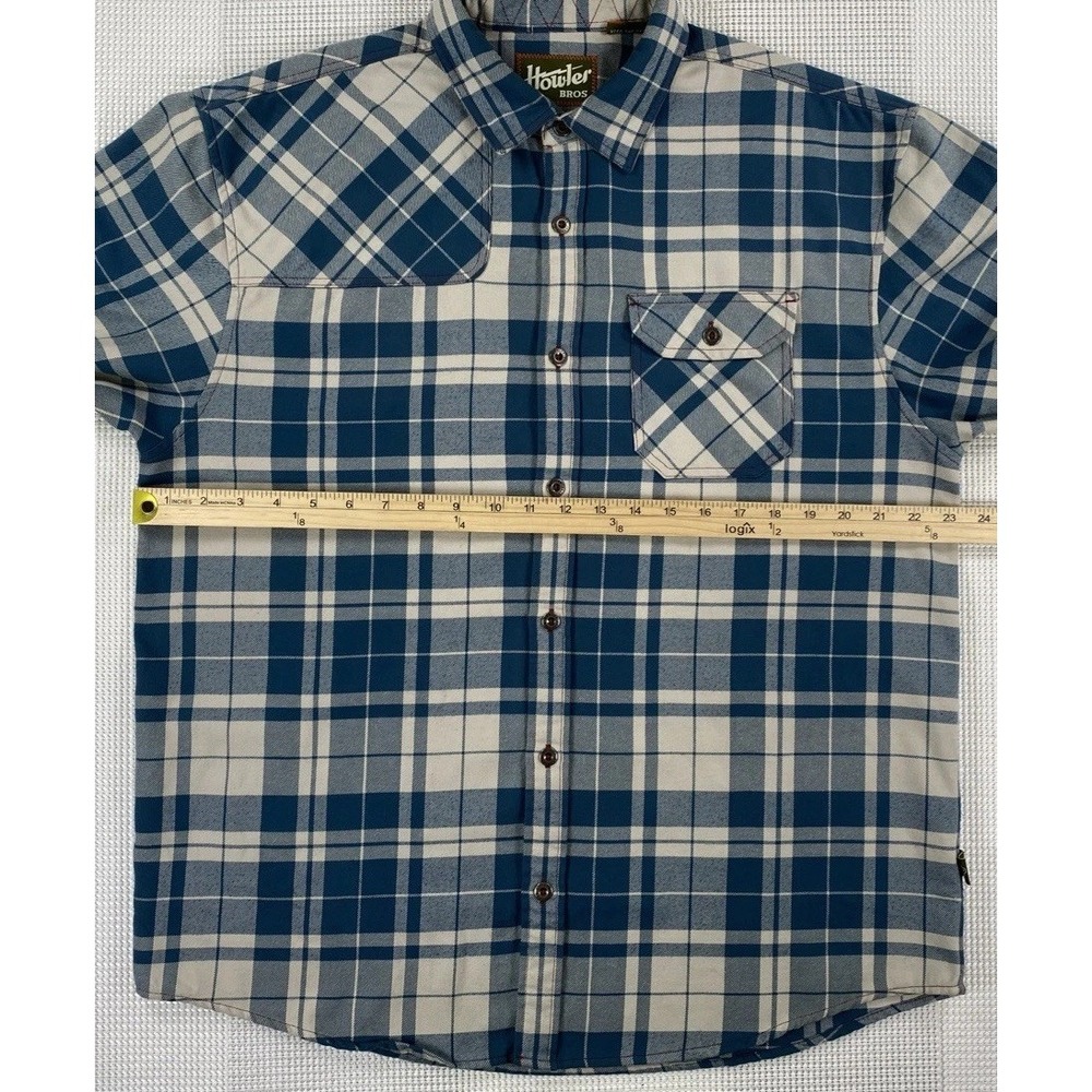 Howler Bros Harker's Flannel Shirt Men's Large Blue Plaid Single Pocket - Picture 3 of 8